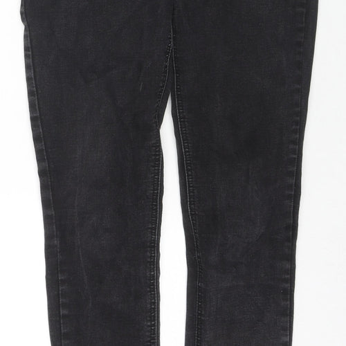Matalan Womens Black Cotton Skinny Jeans Size 12 L30 in Regular Zip