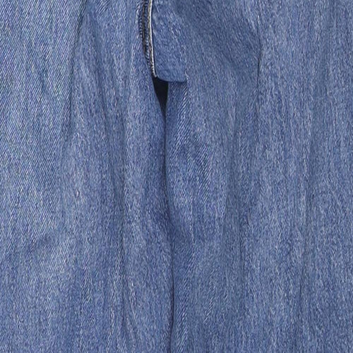 Topshop Womens Blue Cotton Straight Jeans Size 24 in L30 in Regular Zip