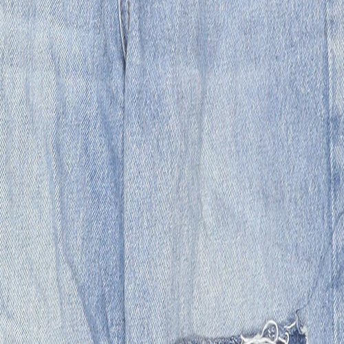 Pull&Bear Womens Blue Cotton Straight Jeans Size 4 L26 in Regular Zip