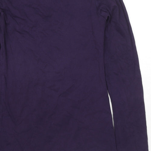 H&M Womens Purple Cotton Basic T-Shirt Size M V-Neck