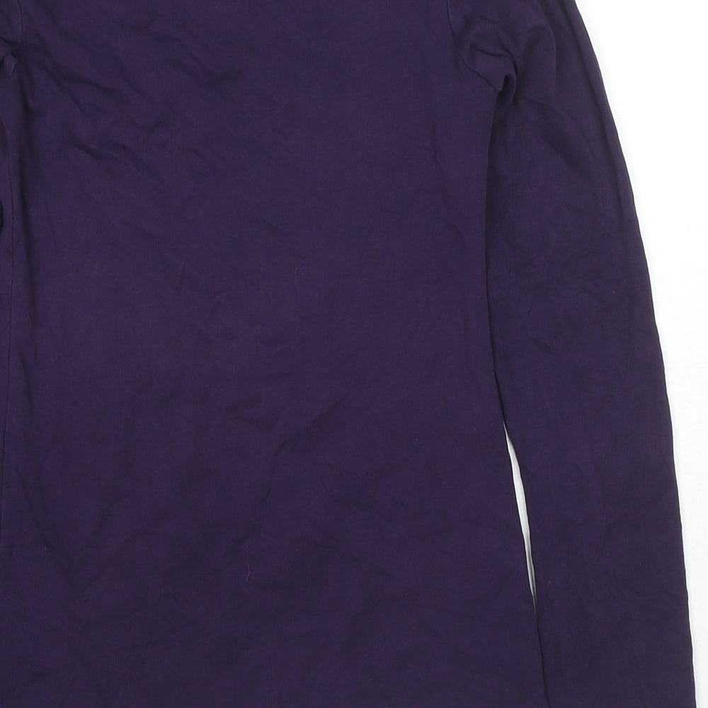 H&M Womens Purple Cotton Basic T-Shirt Size M V-Neck