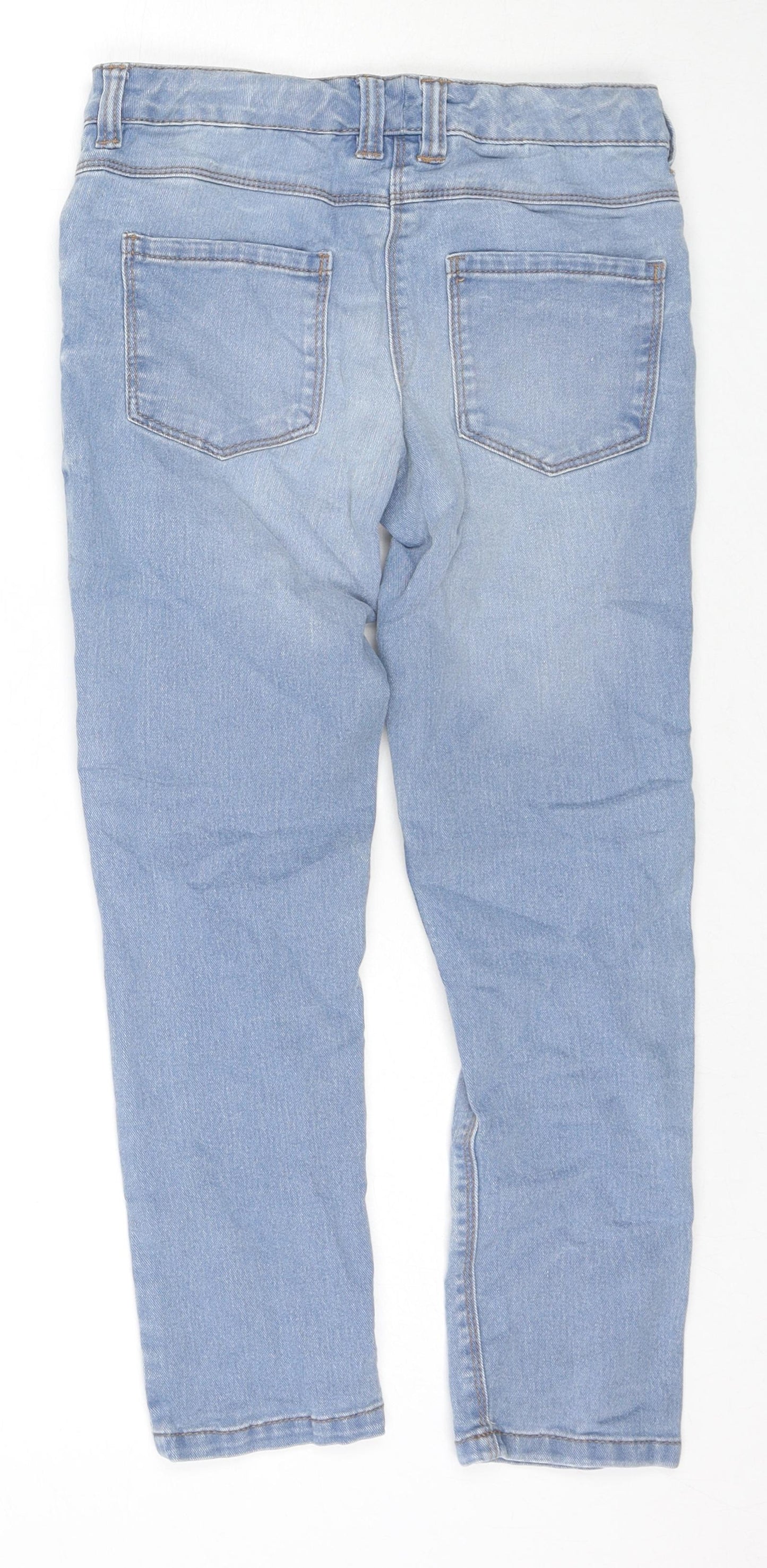 NEXT Boys Beige Cotton Straight Jeans Size 8 Years L22 in Regular Zip