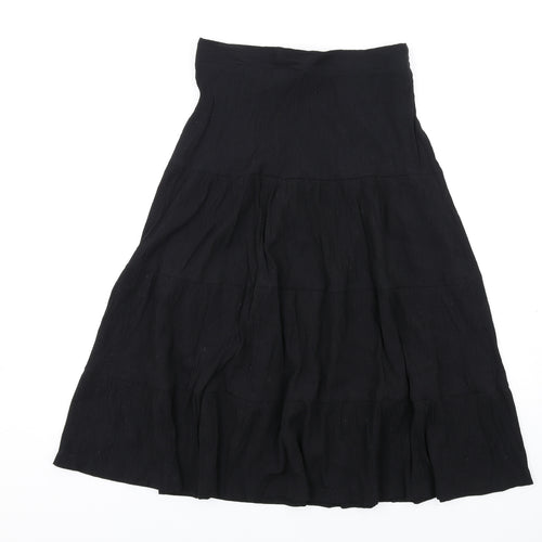 Damart Womens Black Viscose A-Line Skirt Size 14