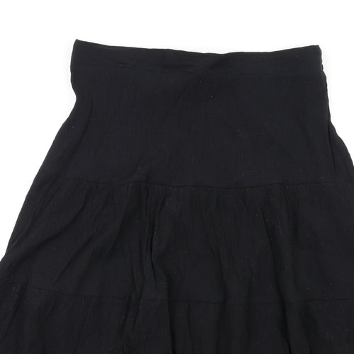 Damart Womens Black Viscose A-Line Skirt Size 14