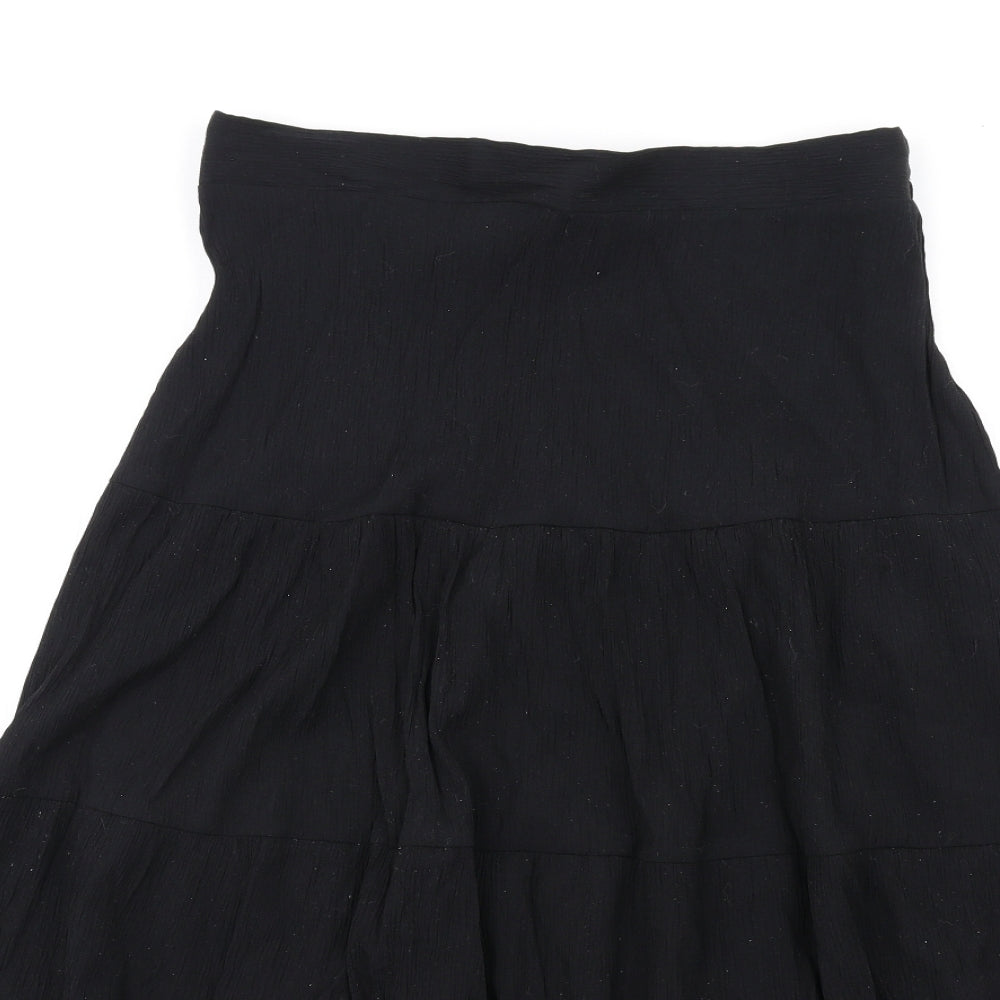 Damart Womens Black Viscose A-Line Skirt Size 14