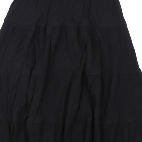 Damart Womens Black Viscose A-Line Skirt Size 14