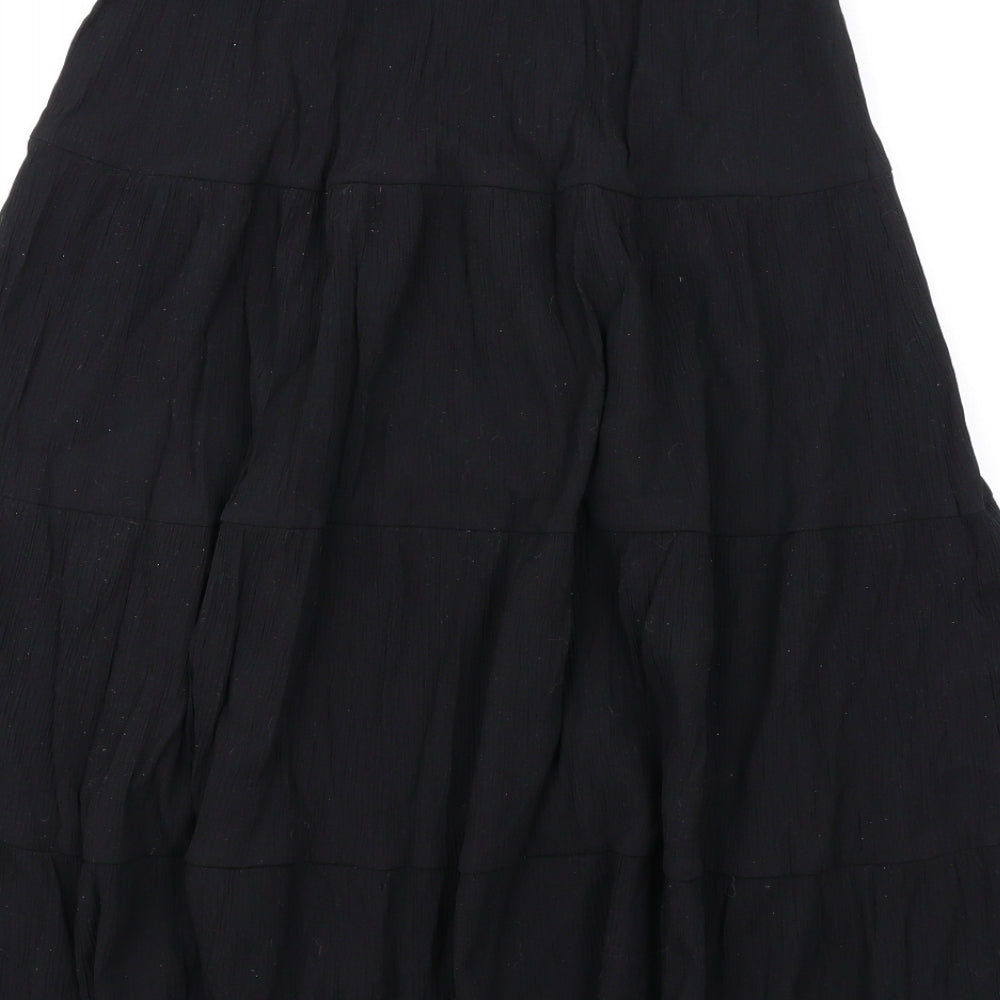 Damart Womens Black Viscose A-Line Skirt Size 14