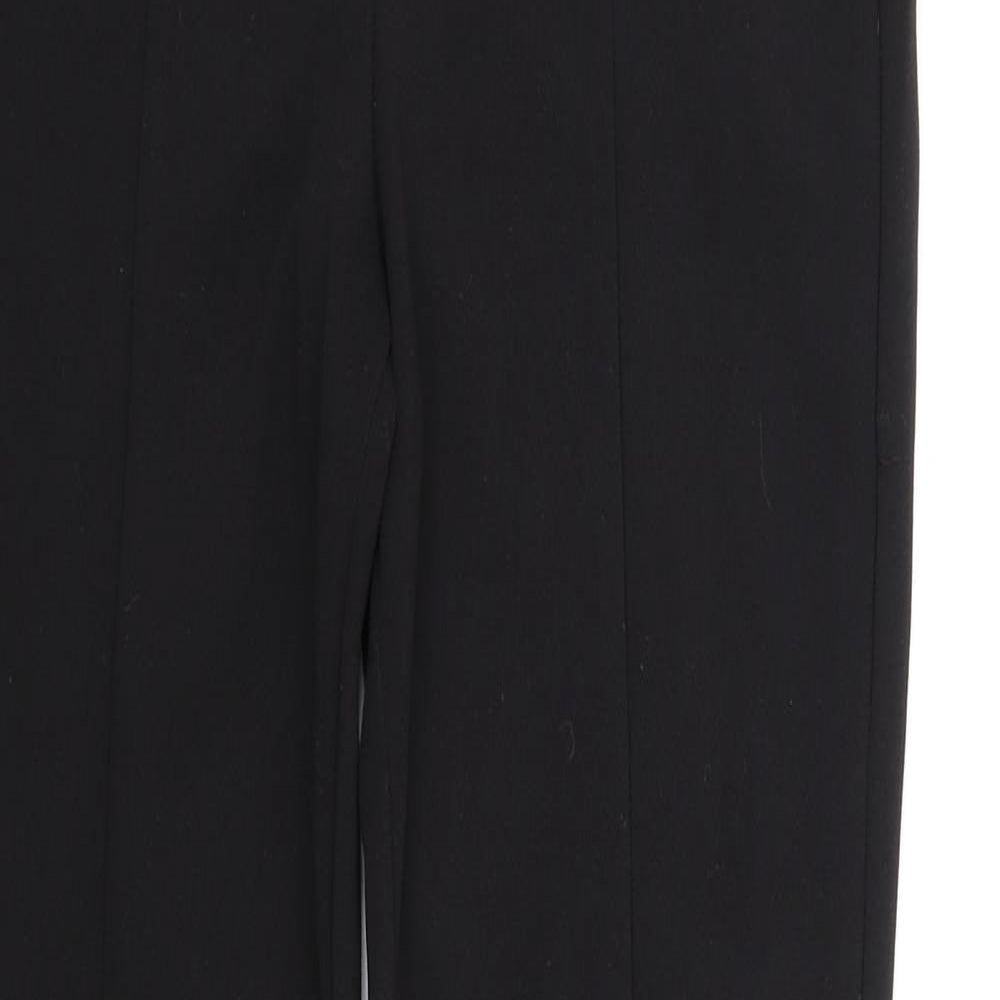 H&M Womens Black Polyester Trousers Size S L31 in Regular