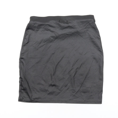 PRETTYLITTLETHING Womens Black Polyethylene Mini Skirt Size 8