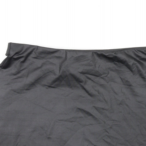 PRETTYLITTLETHING Womens Black Polyethylene Mini Skirt Size 8