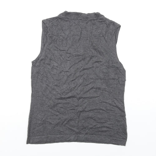 Austin Reed Womens Grey V-Neck Viscose Vest Jumper Size 14