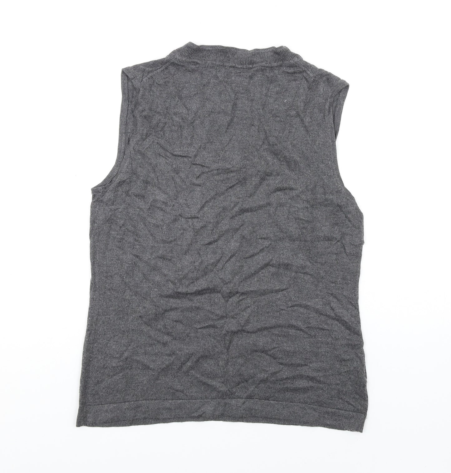 Austin Reed Womens Grey V-Neck Viscose Vest Jumper Size 14