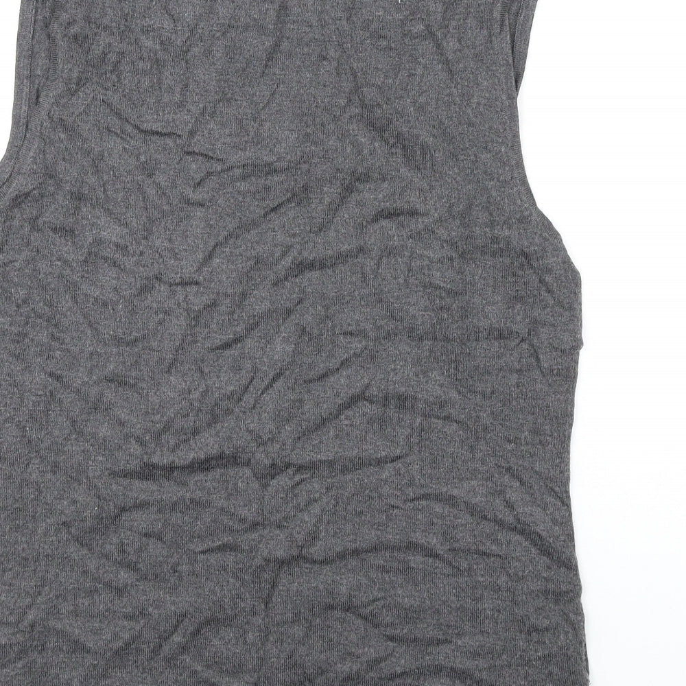 Austin Reed Womens Grey V-Neck Viscose Vest Jumper Size 14