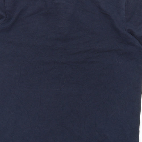 adidas Mens Blue Cotton Polo Size M Collared Button