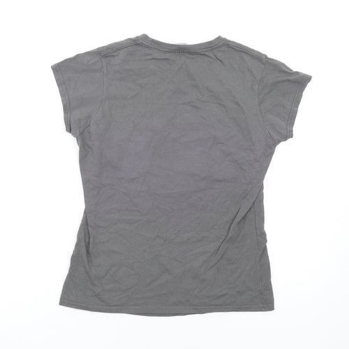 Blacklist Saints Womens Grey Cotton Basic T-Shirt Size M Round Neck