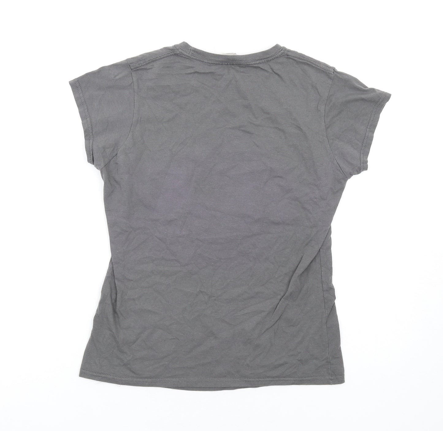 Blacklist Saints Womens Grey Cotton Basic T-Shirt Size M Round Neck