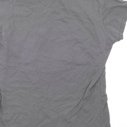 Blacklist Saints Womens Grey Cotton Basic T-Shirt Size M Round Neck
