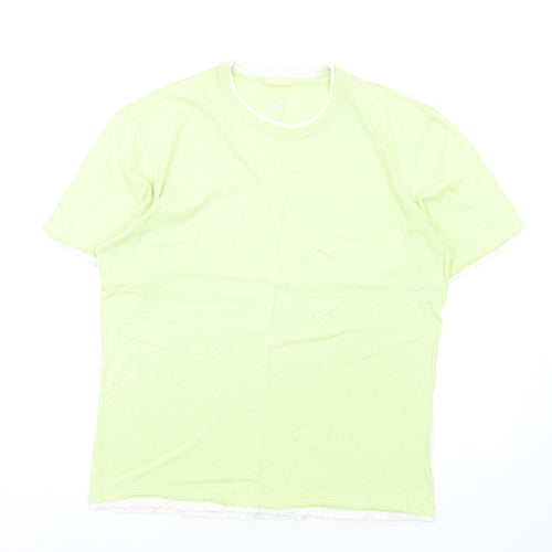 Blue Harbour Mens Green Cotton T-Shirt Size S Round Neck