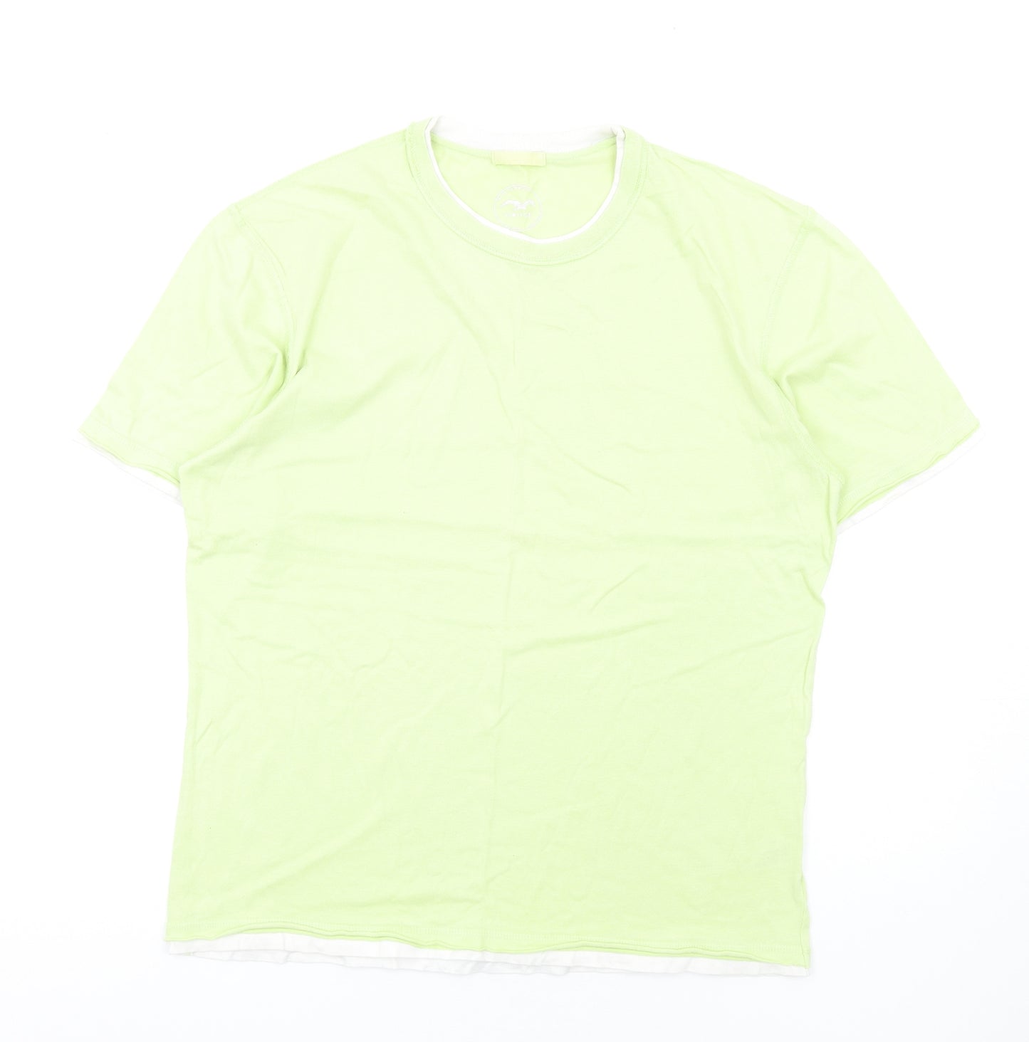 Blue Harbour Mens Green Cotton T-Shirt Size S Round Neck