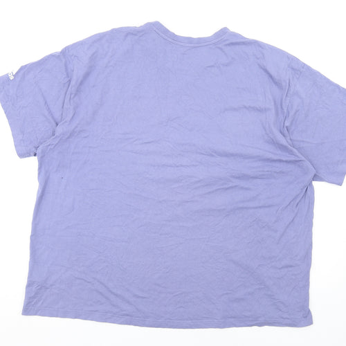adidas Mens Blue Cotton T-Shirt Size 2XL Round Neck