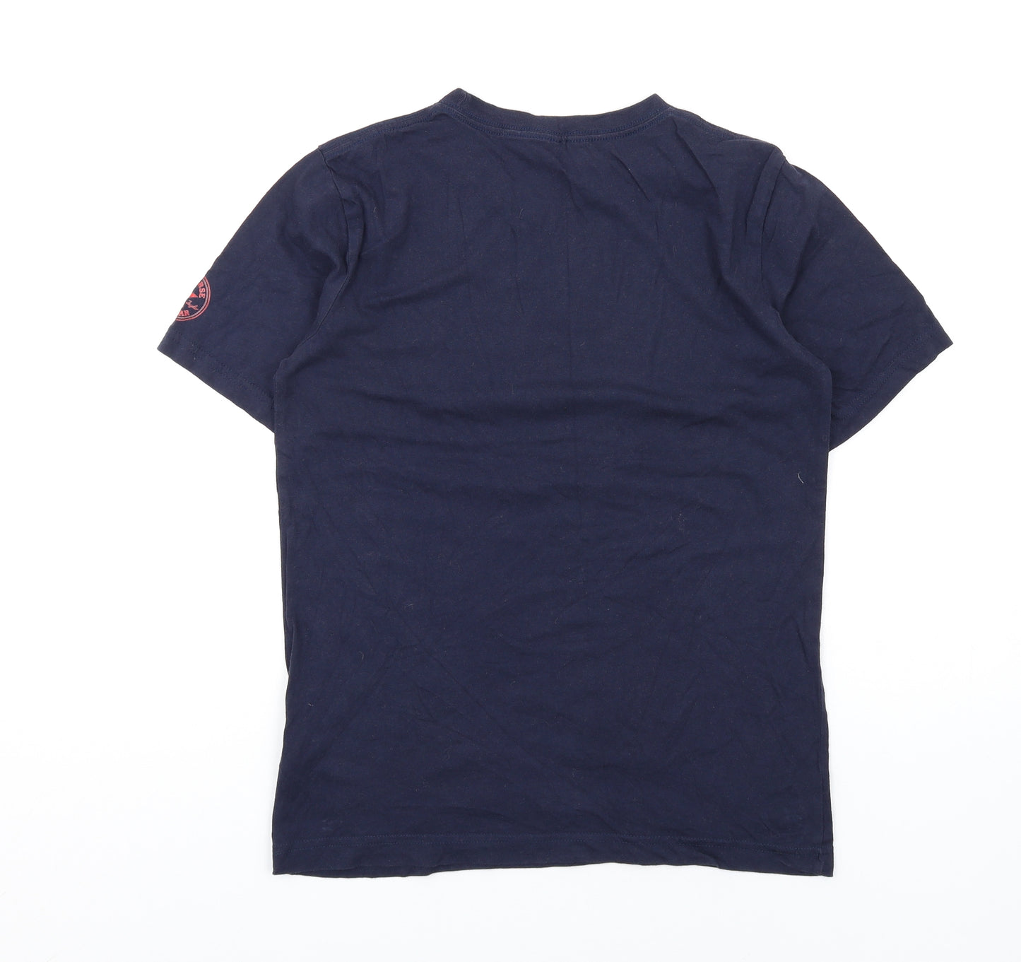 Converse Girls Blue Cotton Basic T-Shirt Size 12-13 Years Round Neck Pullover