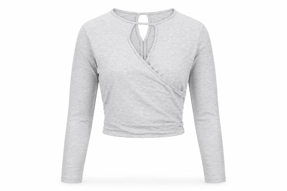 Front view of Next women’s grey striped modal basic t-shirt, size S, round neck - cut out