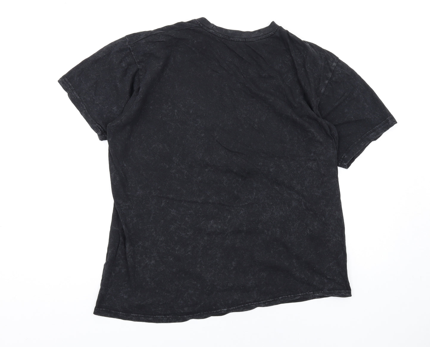 Boohoo Womens Black Cotton Basic T-Shirt Size M Round Neck