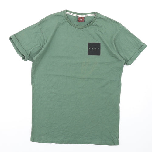 Blakely Mens Green Cotton T-Shirt Size M Round Neck