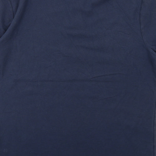 Calvin Klein Mens Blue Cotton Polo Size L Collared Button