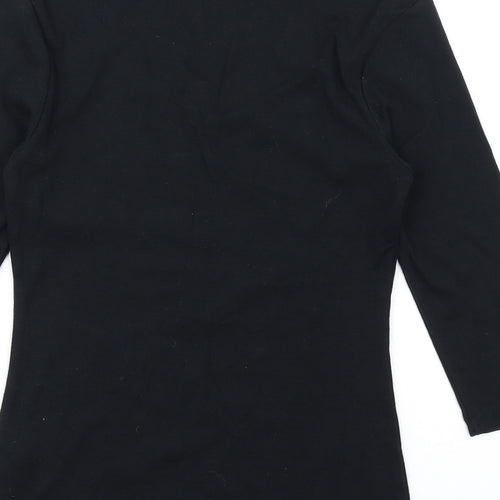 Monsoon Womens Black Cotton Basic T-Shirt Size 8 Square Neck