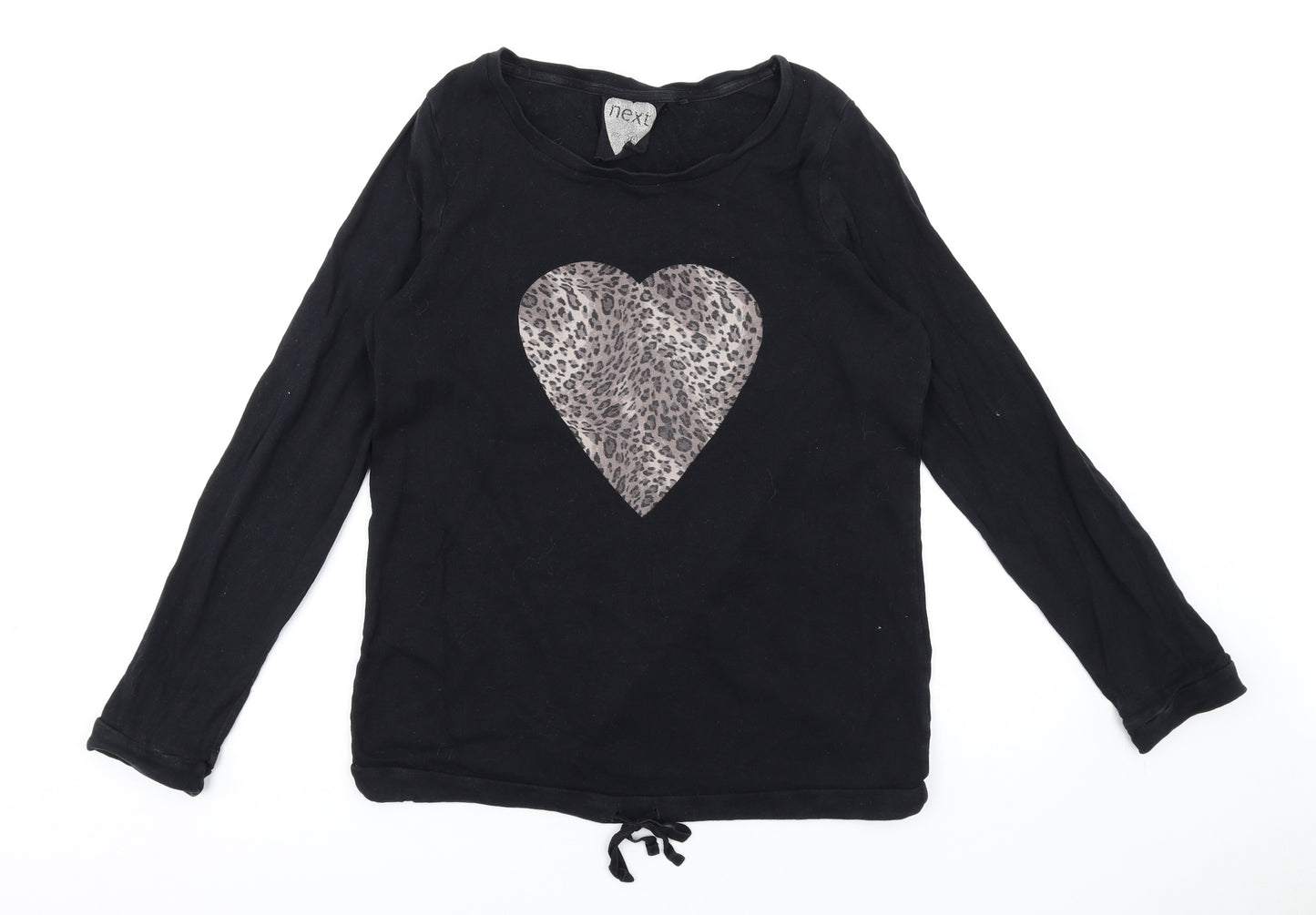 NEXT Womens Black Cotton Basic T-Shirt Size 10 Round Neck