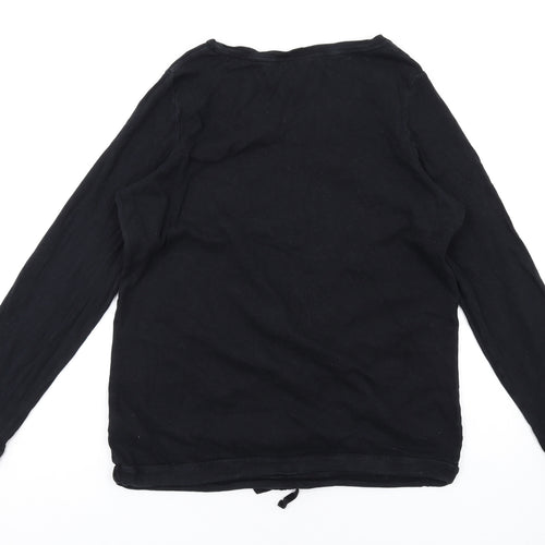 NEXT Womens Black Cotton Basic T-Shirt Size 10 Round Neck