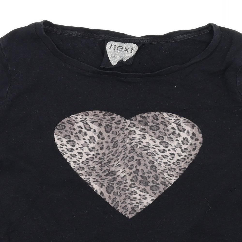 NEXT Womens Black Cotton Basic T-Shirt Size 10 Round Neck
