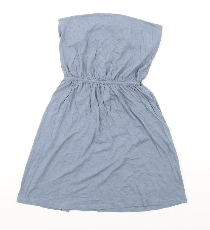 H&M Womens Blue Cotton A-Line Size S Square Neck Pullover
