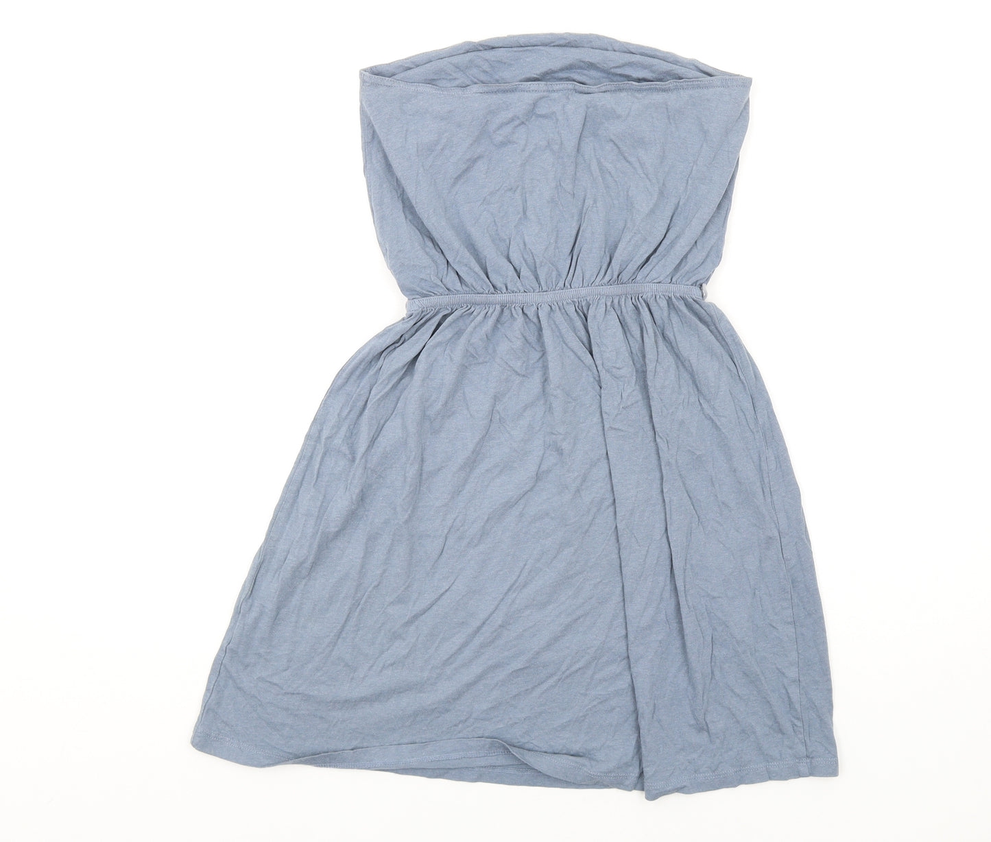 H&M Womens Blue Cotton A-Line Size S Square Neck Pullover