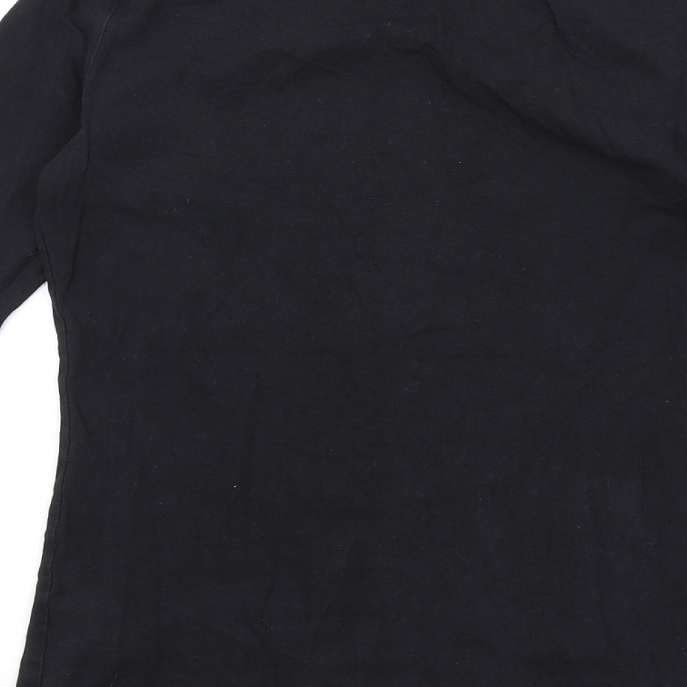 H&M Womens Black Cotton Basic T-Shirt Size S Round Neck