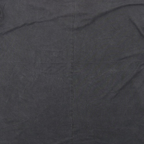 Zara Womens Grey Cotton Basic T-Shirt Size XL V-Neck