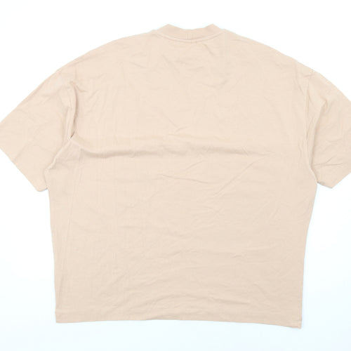 ASOS Mens Beige Cotton T-Shirt Size M Round Neck