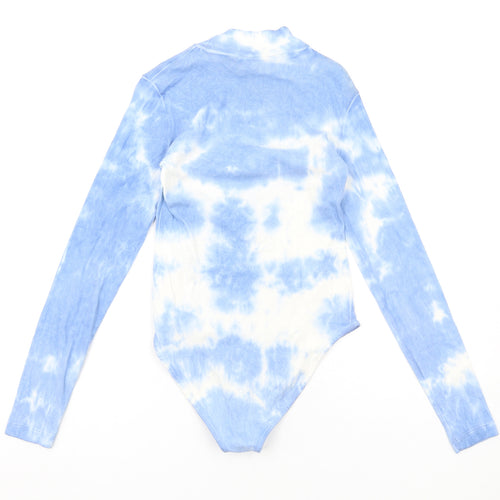 Nasty Gal Womens Blue Tie Dye Cotton Bodysuit One-Piece Size 6 Snap