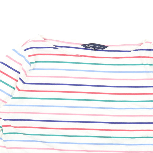 Crew Clothing Womens Multicoloured Striped Cotton Basic T-Shirt Size 14 Round Neck