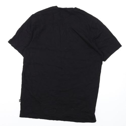 Dickies Mens Black Cotton T-Shirt Size L Round Neck