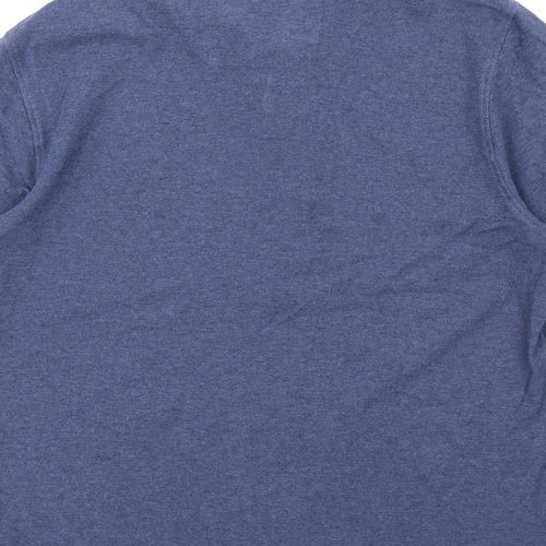 Blue Harbour Mens Blue Cotton Polo Size M Collared Button