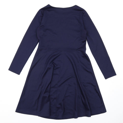 Reverse Womens Blue Polyacrylate Fibre A-Line Size 12 Round Neck Pullover