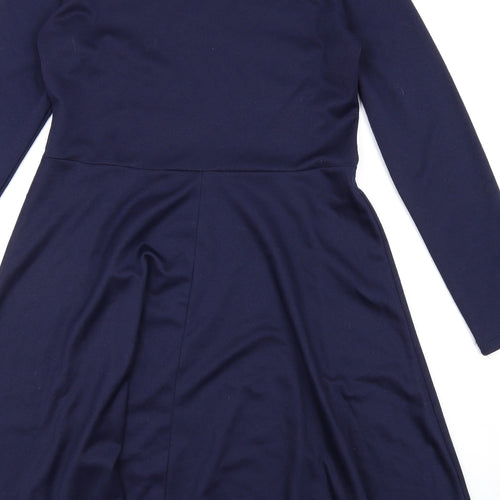 Reverse Womens Blue Polyacrylate Fibre A-Line Size 12 Round Neck Pullover