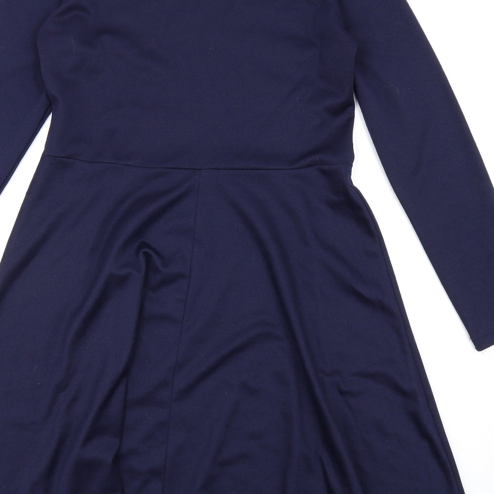 Reverse Womens Blue Polyacrylate Fibre A-Line Size 12 Round Neck Pullover