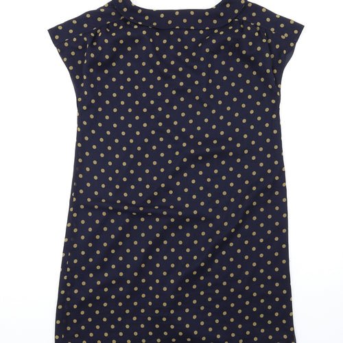 Freddy Emue Womens Blue Polka Dot Polyester A-Line Size 10 V-Neck Pullover