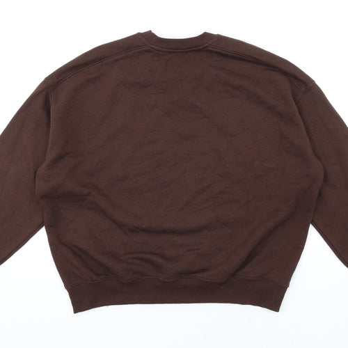 Bershka Womens Brown Cotton Pullover Sweatshirt Size XS Pullover