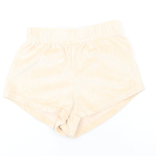 Brave Soul Womens Ivory Polyester Basic Shorts Size S Regular Pull On