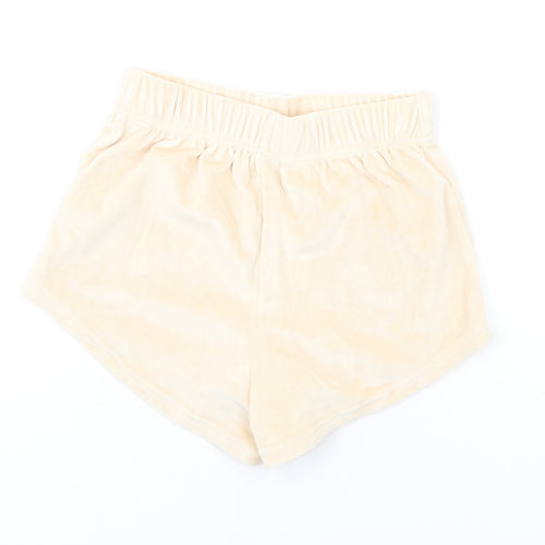 Brave Soul Womens Ivory Polyester Basic Shorts Size S Regular Pull On