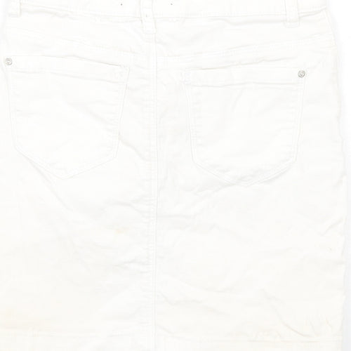 Missguided Womens White Cotton Mini Skirt Size 6 Zip